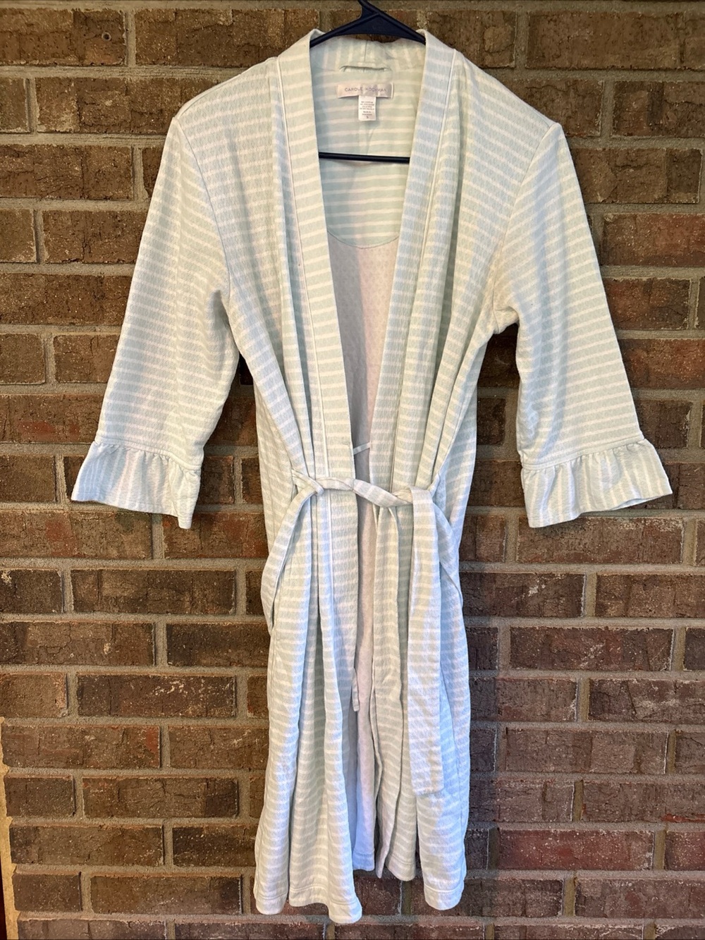 Carol Hochman Light Blue & White Striped Women's Robe